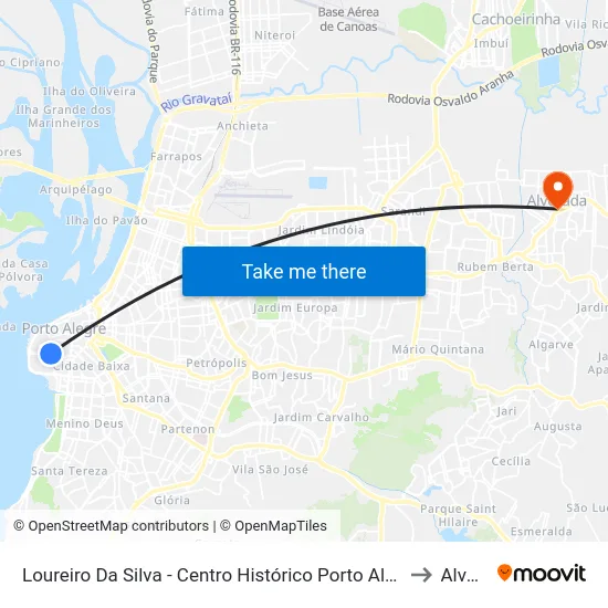 Loureiro Da Silva - Centro Histórico Porto Alegre - Rs 90050-240 Brasil to Alvorada map