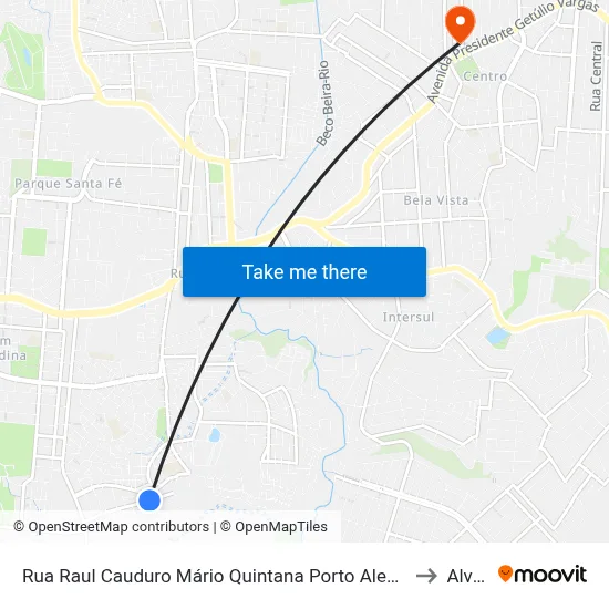 Rua Raul Cauduro Mário Quintana Porto Alegre - Rio Grande Do Sul 91250 Brasil to Alvorada map