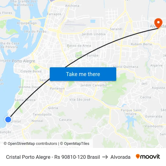 Cristal Porto Alegre - Rs 90810-120 Brasil to Alvorada map