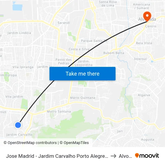 Jose Madrid - Jardim Carvalho Porto Alegre - Rs 90460-080 Brasil to Alvorada map