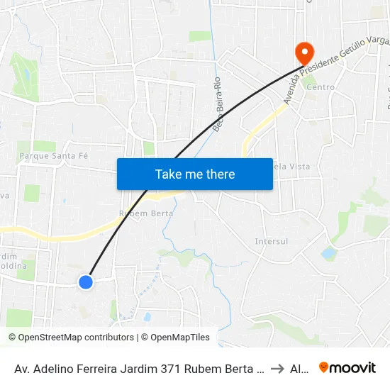 Av. Adelino Ferreira Jardim 371 Rubem Berta Porto Alegre - Rio Grande Do Sul 91250-310 Brasil to Alvorada map