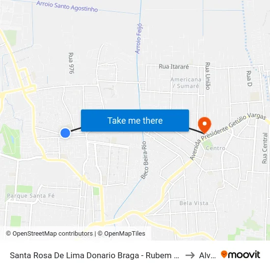 Santa Rosa De Lima Donario Braga - Rubem Berta Porto Alegre - Rs 91160-360 Brasil to Alvorada map