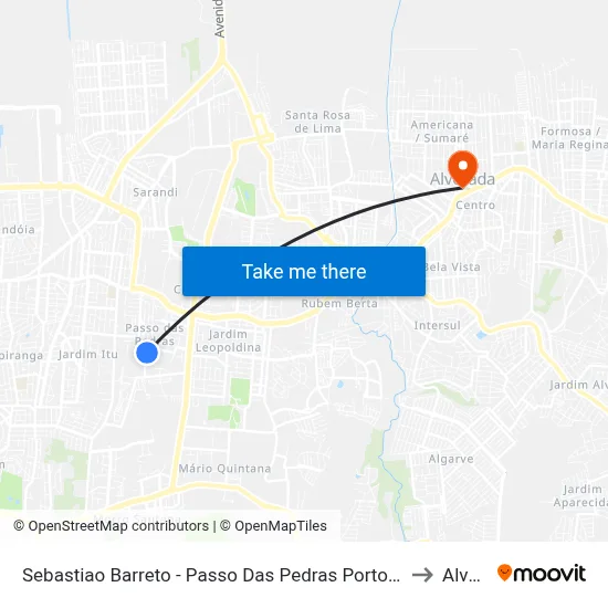 Sebastiao Barreto - Passo Das Pedras Porto Alegre - Rs 91230-400 Brasil to Alvorada map