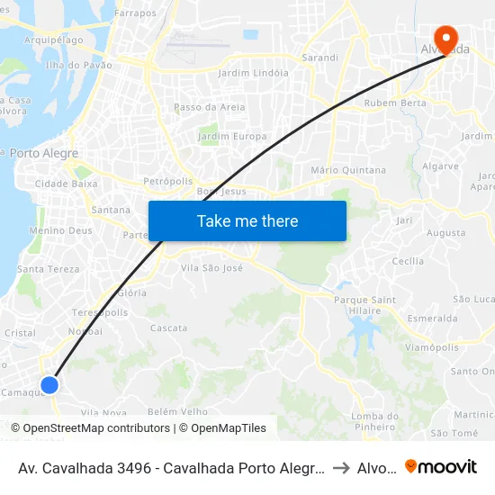 Av. Cavalhada 3496 - Cavalhada Porto Alegre - Rs 91740-000 Brasil to Alvorada map