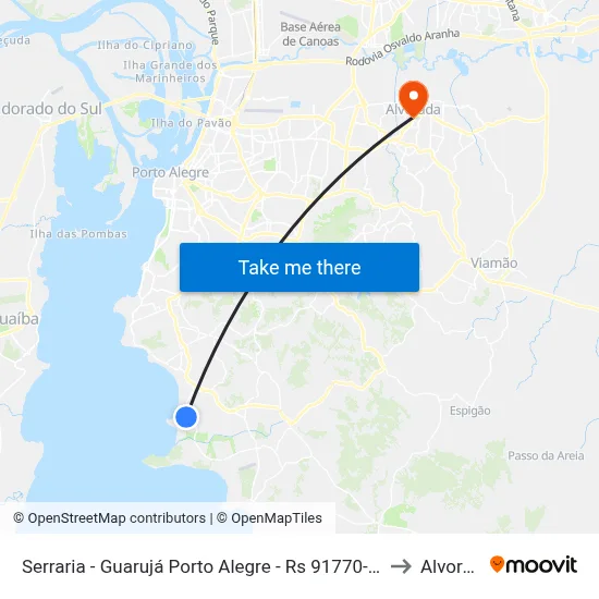 Serraria - Guarujá Porto Alegre - Rs 91770-120 Brasil to Alvorada map