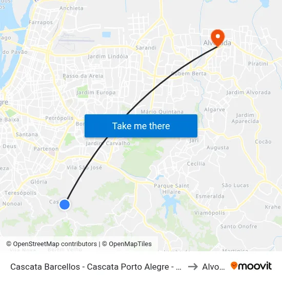Cascata Barcellos - Cascata Porto Alegre - Rs 91712-150 Brasil to Alvorada map