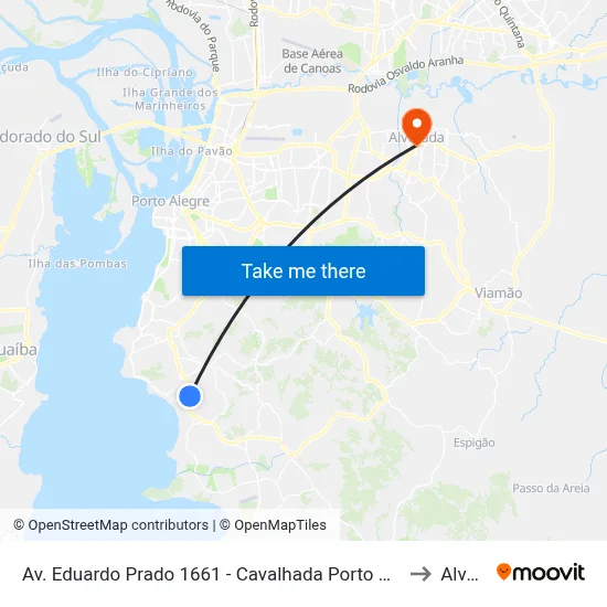 Av. Eduardo Prado 1661 - Cavalhada Porto Alegre - Rs 91751-000 Brasil to Alvorada map