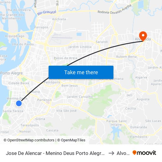 Jose De Alencar - Menino Deus Porto Alegre - Rs 91520-430 Brasil to Alvorada map