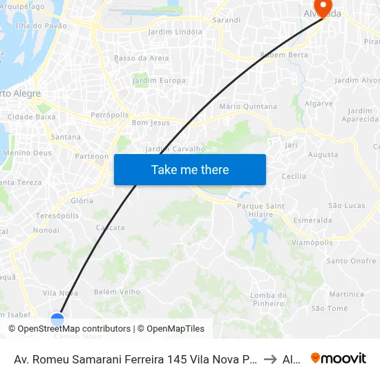 Av. Romeu Samarani Ferreira 145 Vila Nova Porto Alegre - Rio Grande Do Sul 91750-740 Brasil to Alvorada map