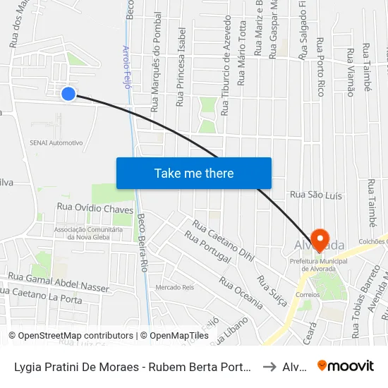 Lygia Pratini De Moraes - Rubem Berta Porto Alegre - Rs 91170-400 Brasil to Alvorada map