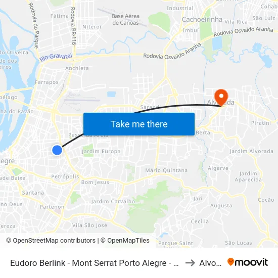 Eudoro Berlink - Mont Serrat Porto Alegre - Rs 90450-030 Brasil to Alvorada map