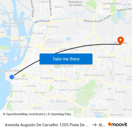 Avenida Augusto De Carvalho 1205 Praia De Belas Porto Alegre - Rio Grande Do Sul 90010-390 Brasil to Alvorada map