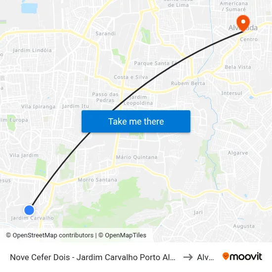 Nove Cefer Dois - Jardim Carvalho Porto Alegre - Rs 91430-692 Brasil to Alvorada map