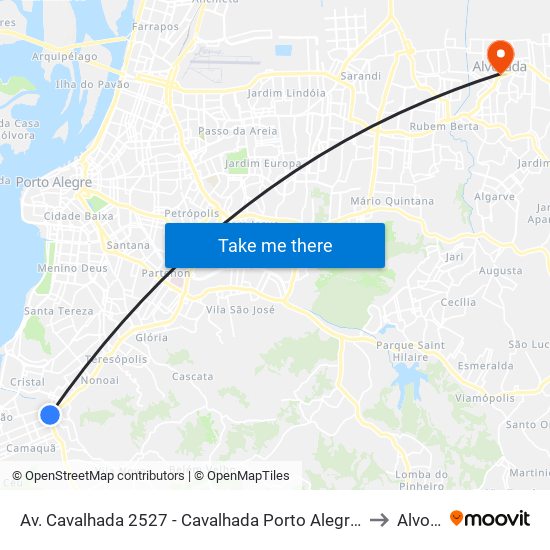 Av. Cavalhada 2527 - Cavalhada Porto Alegre - Rs 91740-001 Brasil to Alvorada map