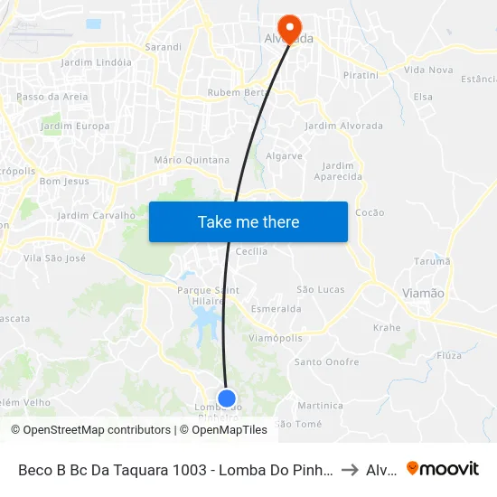 Beco B Bc Da Taquara 1003 - Lomba Do Pinheiro Porto Alegre - Rs 91570-670 Brasil to Alvorada map