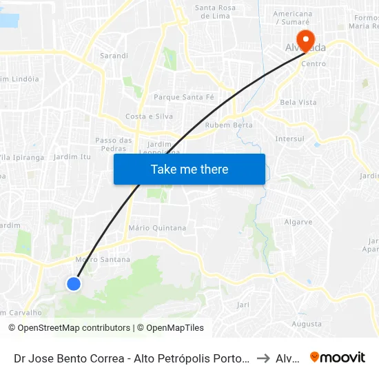 Dr Jose Bento Correa - Alto Petrópolis Porto Alegre - Rs 91450-050 Brasil to Alvorada map