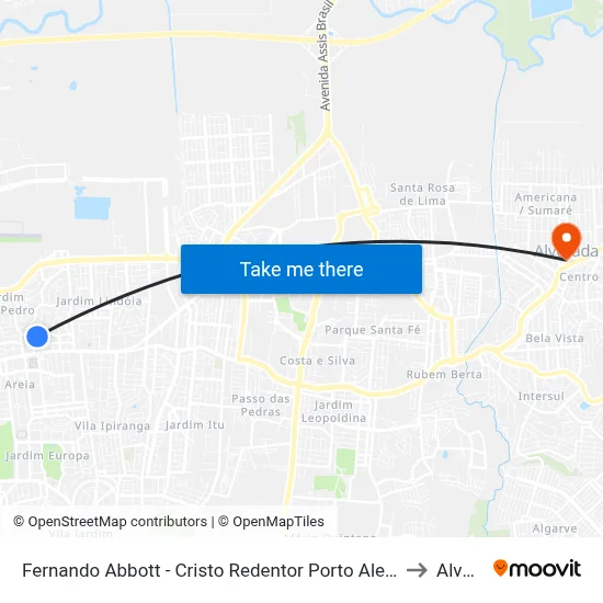 Fernando Abbott - Cristo Redentor Porto Alegre - Rs 91010-004 Brasil to Alvorada map
