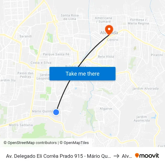 Av. Delegado Eli Corrêa Prado 915 - Mário Quintana Porto Alegre - Rs 91260-300 Brasil to Alvorada map