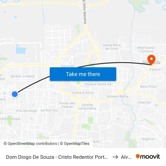 Dom Diogo De Souza - Cristo Redentor Porto Alegre - Rs 91010-004 Brasil to Alvorada map