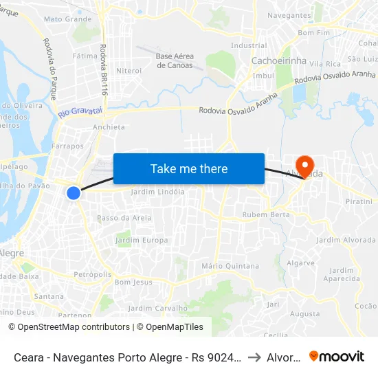 Ceara - Navegantes Porto Alegre - Rs 90240-511 Brasil to Alvorada map