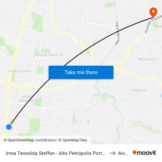 Irma Teresilda Steffen - Alto Petrópolis Porto Alegre - Rs 91240-470 Brasil to Alvorada map
