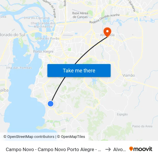 Campo Novo - Campo Novo Porto Alegre - Rs 91751-443 Brasil to Alvorada map