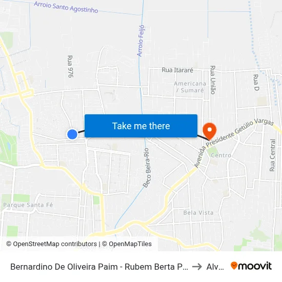 Bernardino De Oliveira Paim - Rubem Berta Porto Alegre - Rs 91160-335 Brasil to Alvorada map
