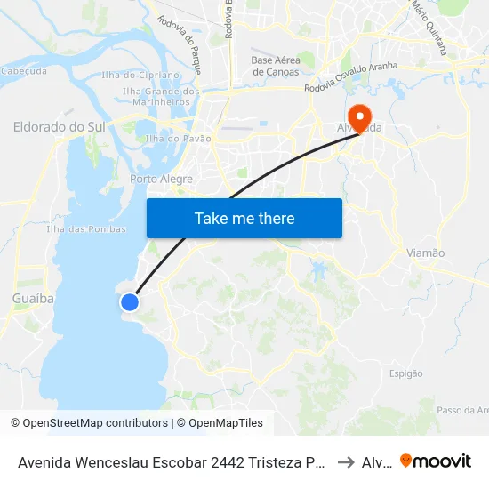 Avenida Wenceslau Escobar 2442 Tristeza Porto Alegre - Rio Grande Do Sul 90920 Brasil to Alvorada map