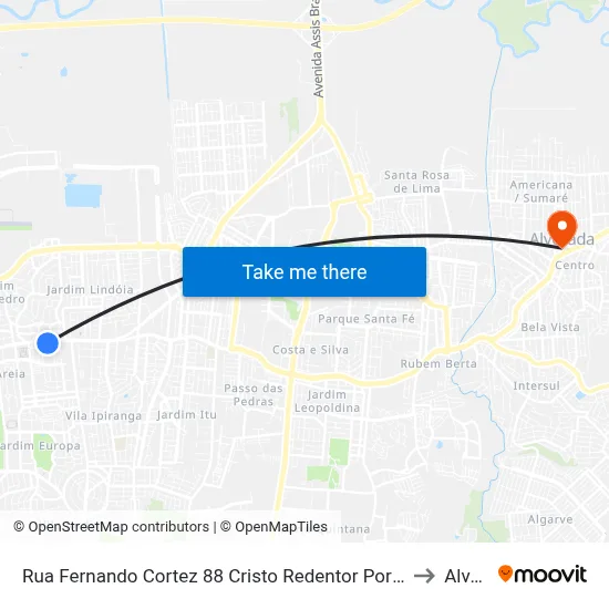 Rua Fernando Cortez 88 Cristo Redentor Porto Alegre - Rs 91350-270 Brasil to Alvorada map
