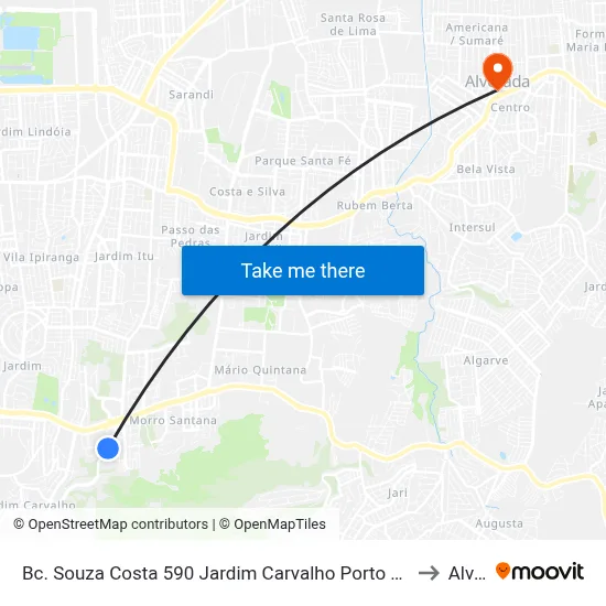Bc. Souza Costa 590 Jardim Carvalho Porto Alegre - Rio Grande Do Sul 91450-140 Brasil to Alvorada map