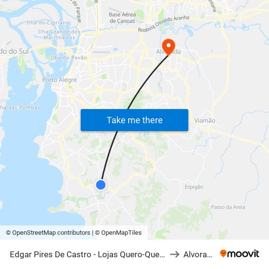 Edgar Pires De Castro - Lojas Quero-Quero to Alvorada map