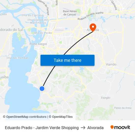 Eduardo Prado - Jardim Verde Shopping to Alvorada map