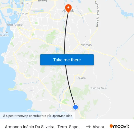 Armando Inácio Da Silveira - Term. Sapolândia to Alvorada map