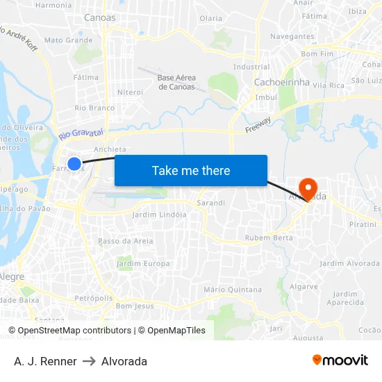 A. J. Renner to Alvorada map