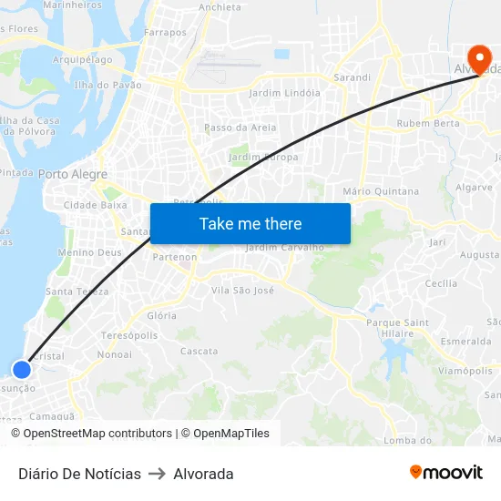 Diário De Notícias to Alvorada map