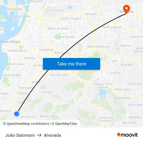 João Salomoni to Alvorada map