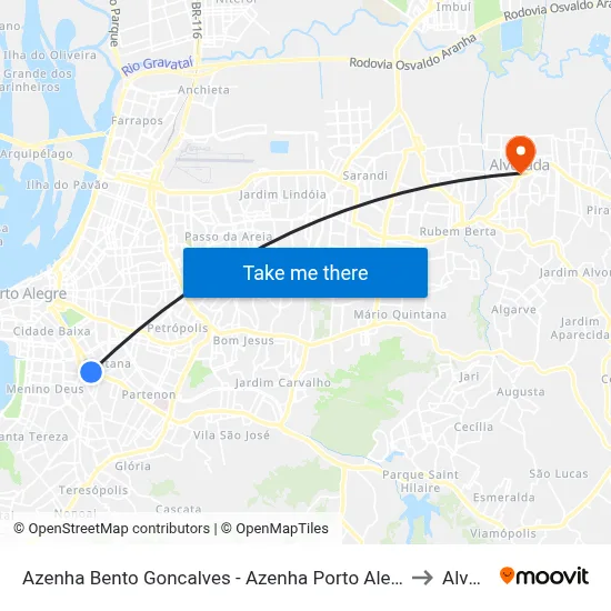 Azenha Bento Goncalves - Azenha Porto Alegre - Rs 90690-060 Brasil to Alvorada map