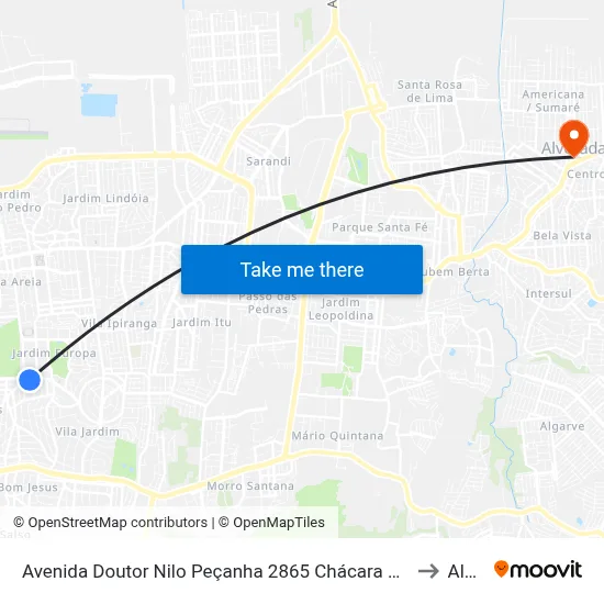 Avenida Doutor Nilo Peçanha 2865 Chácara Das Pedras Porto Alegre - Rs 91330-001 Brasil to Alvorada map