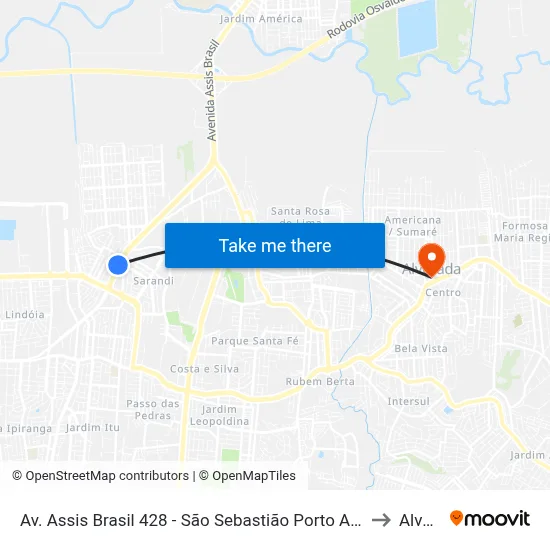 Av. Assis Brasil 428 - São Sebastião Porto Alegre - Rs 91110-000 Brasil to Alvorada map