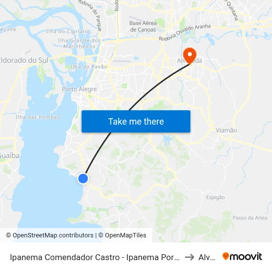 Ipanema Comendador Castro - Ipanema Porto Alegre - Rs 91760-050 Brasil to Alvorada map