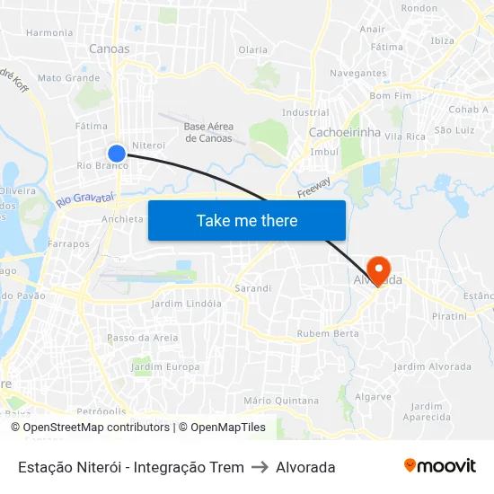 Estação Niterói - Integração Trem to Alvorada map