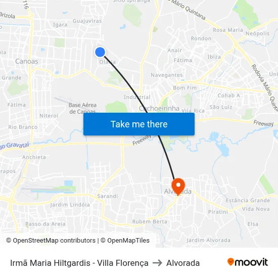 Irmã Maria Hiltgardis - Villa Florença to Alvorada map