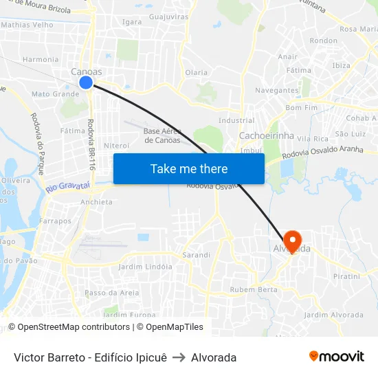 Victor Barreto - Edifício Ipicuê to Alvorada map
