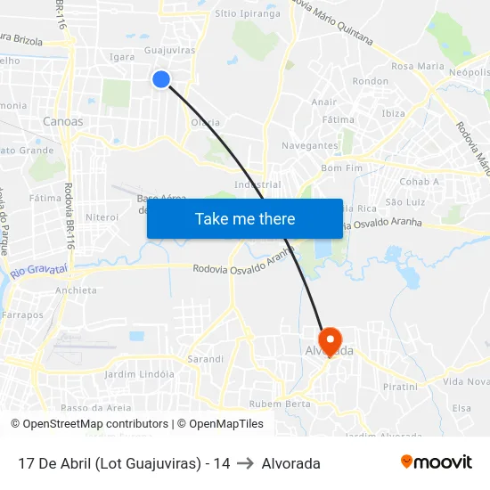 17 De Abril (Lot Guajuviras) - 14 to Alvorada map