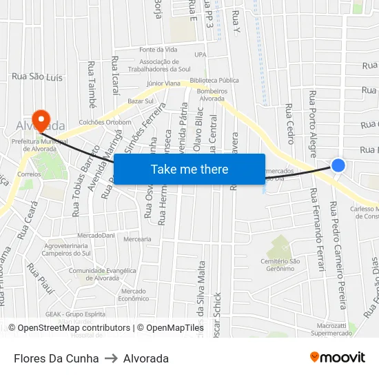 Flores Da Cunha to Alvorada map
