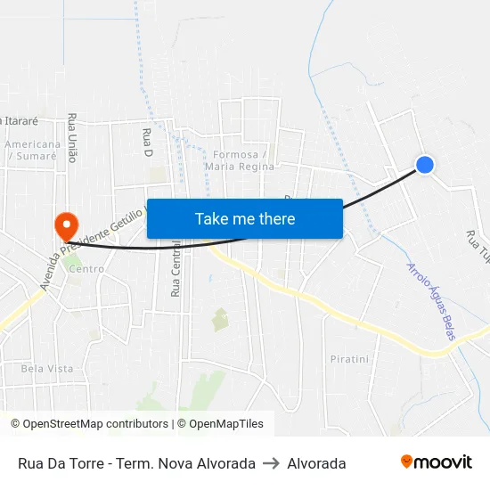 Rua Da Torre - Term. Nova Alvorada to Alvorada map