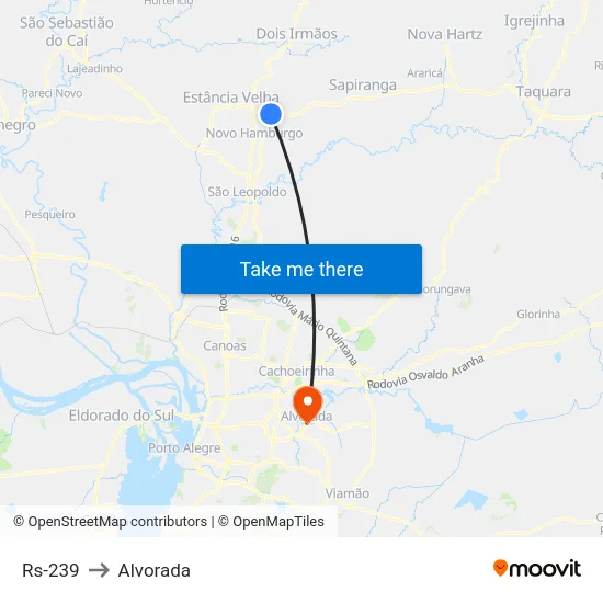 Rs-239 to Alvorada map