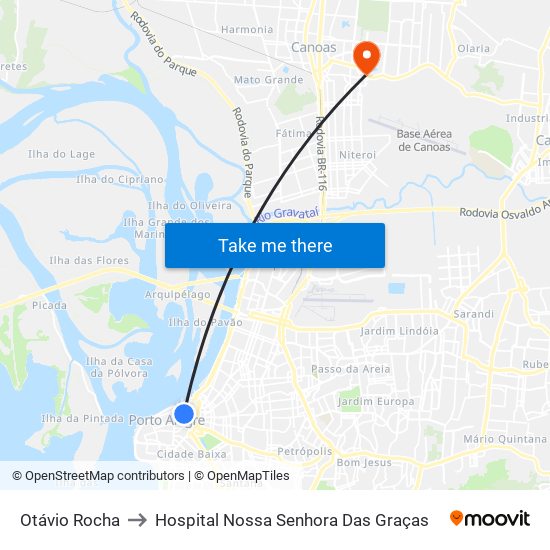 Otávio Rocha to Hospital Nossa Senhora Das Graças map