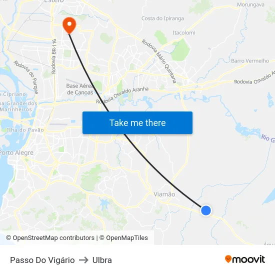 Passo Do Vigário to Ulbra map