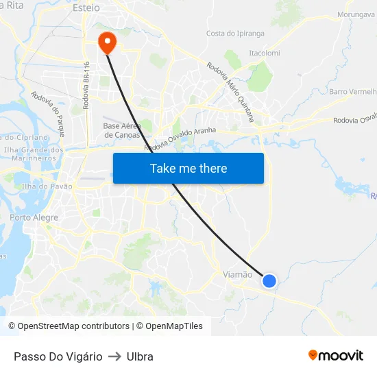 Passo Do Vigário to Ulbra map